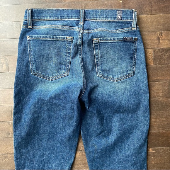 7 For All Mankind Edie High Rise Straight Leg Crop Jeans Size 28 - Picture 9 of 14